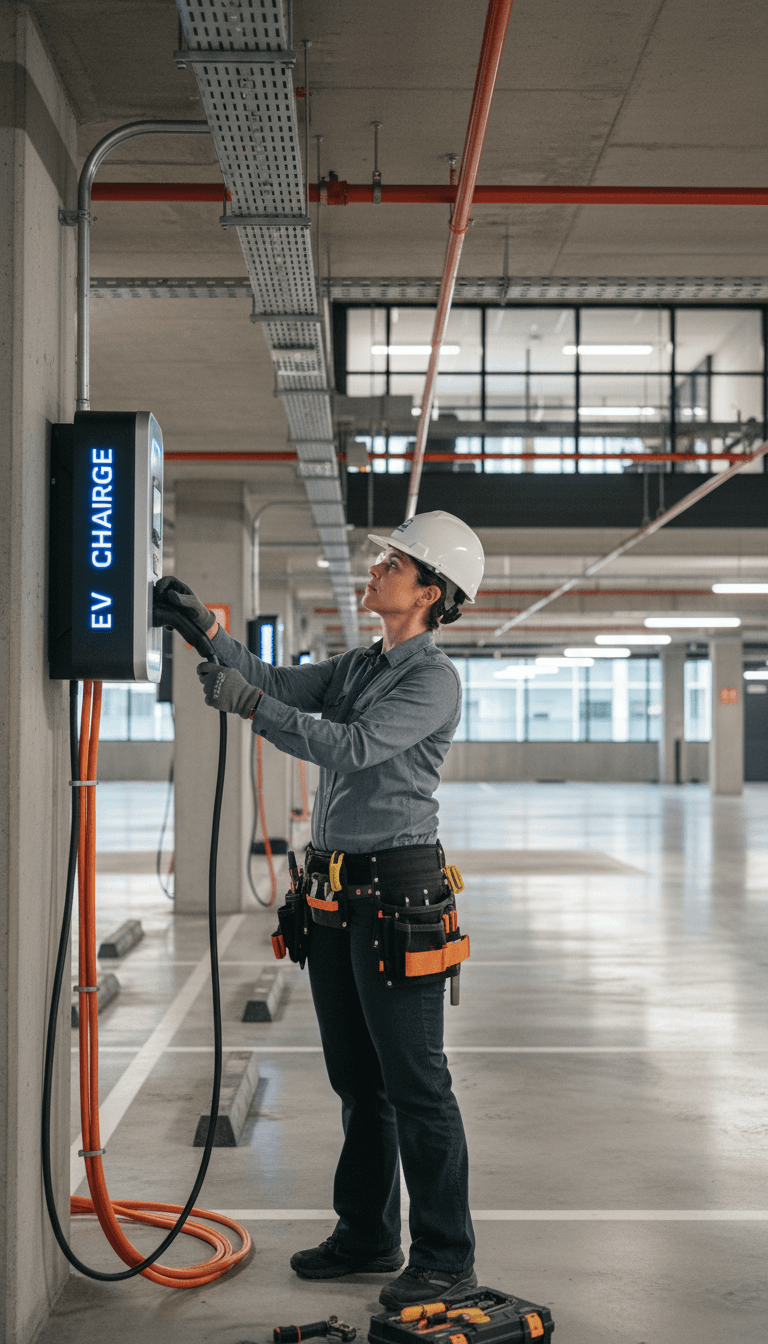 Installation professionnelle de borne de recharge